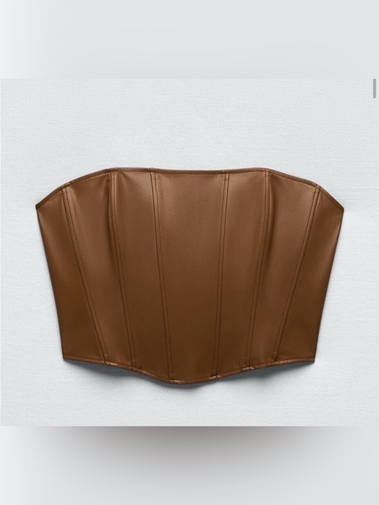 Zara Tops - Zara Brown Leather corset